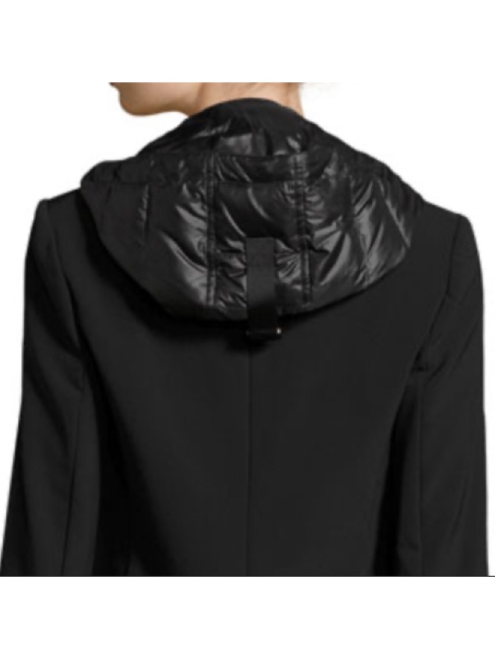 $278 Veronica Beard Black Quilted Hoodie Puffer Dickey Jacket insert one size